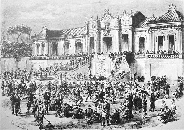 Pillage et incendie du palais d'été en 1860 (image Godefroy Durand — L'Illustration)