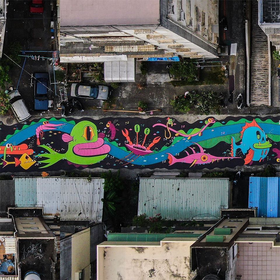 Nicolas Barrome Forgues : un artiste français peint une rue de Kaohsiung